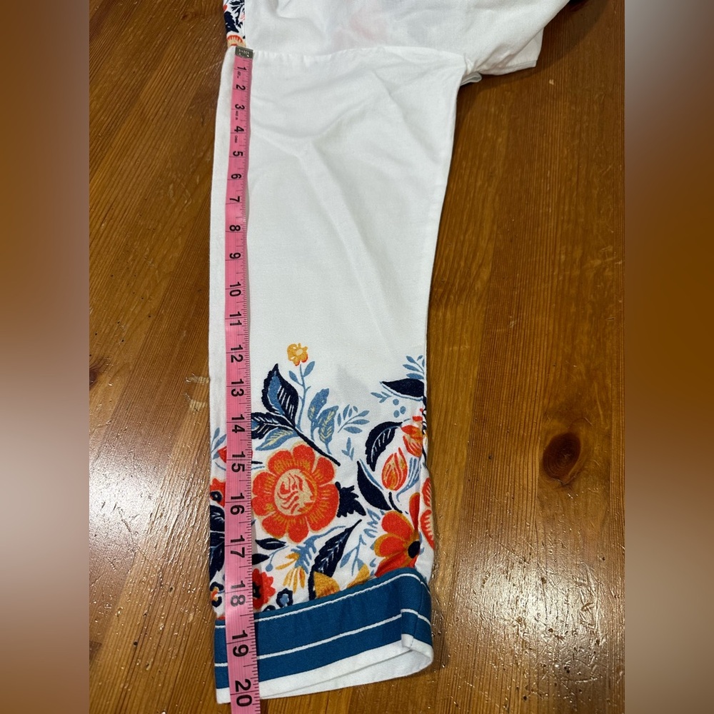 Anthropologie Floral White and Blue Pajama Set - Picture 12 of 12